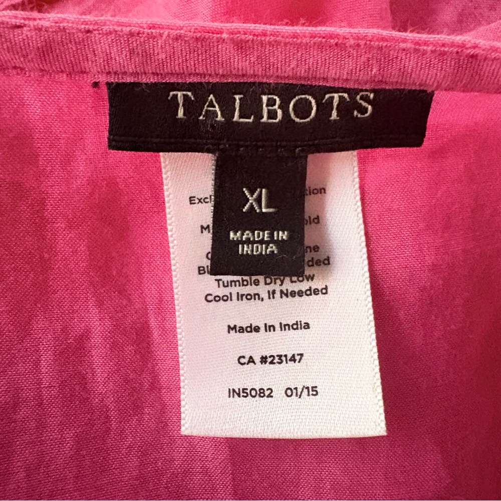 Talbots Fuchsia V-Neck Top - Picture 3 of 5